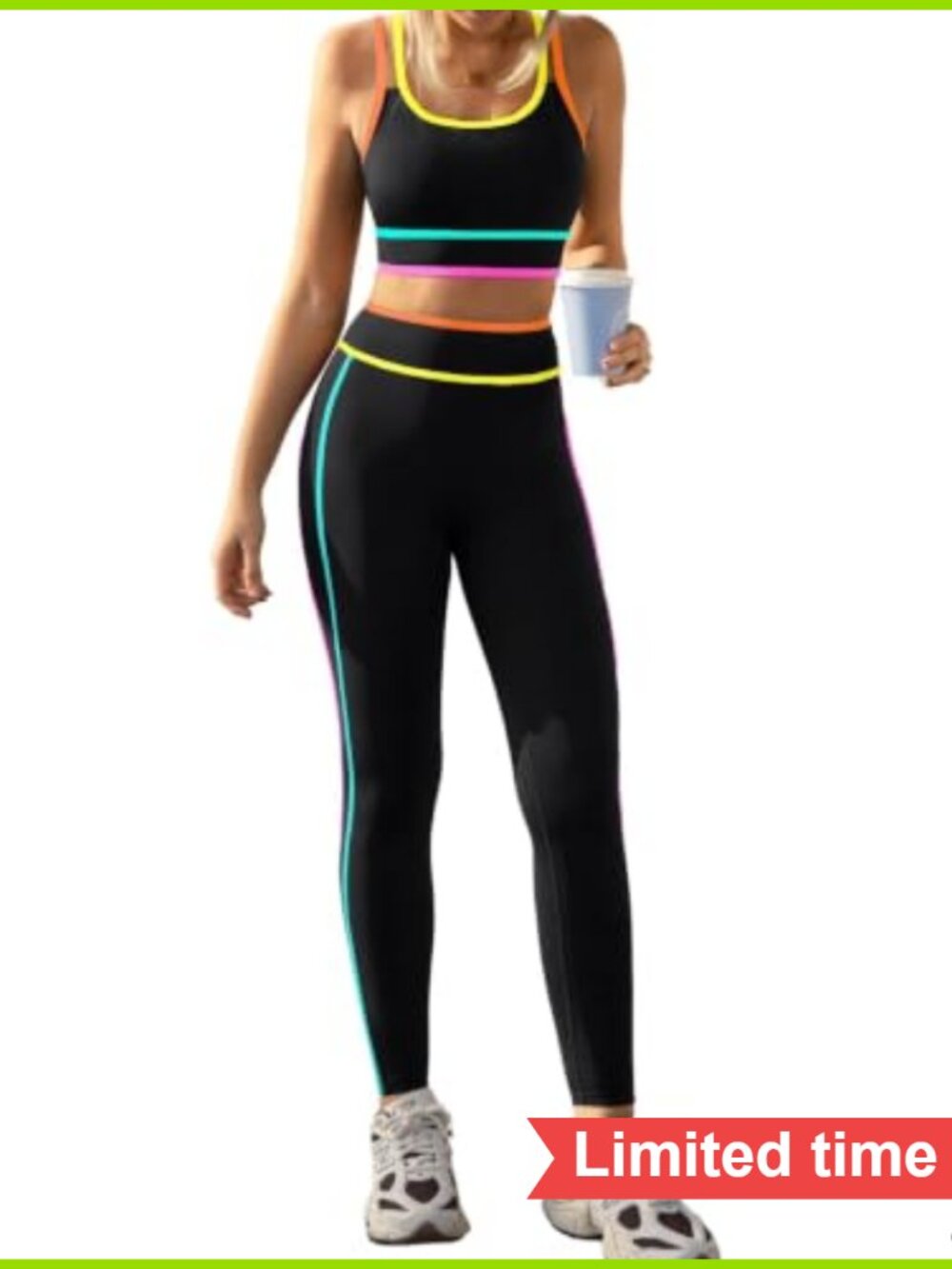 Women's 2-Piece Workout Set Nylon Spandex High Waisted Leggings Sports Bra Yoga